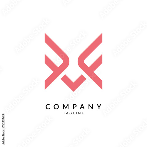 Monogram letter mf logo design photo