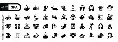 Spa Related Vector Icons.  .Concept illustration for Web site, app. 