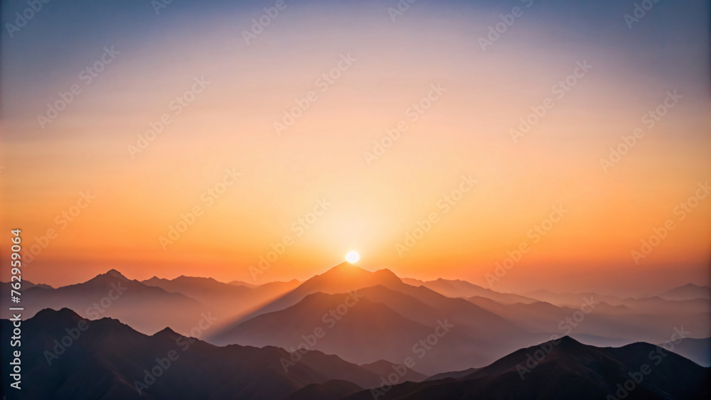 Mountain Sunrise/Sunset: A breathtaking view of the mountains bathed in the warm glow of dawn/dusk, with the sky painted in hues of orange and clouds drifting lazily overhead Mountain Sunrise/Sunset: A breathtaking view of the mountains bathed in the warm glow of dawn/dusk, with the sky painted in hues of orange and clouds drifting lazily overhead