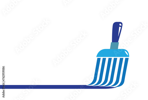 Brush application of a blue paint or any liquid substance. Editable Clip Art.