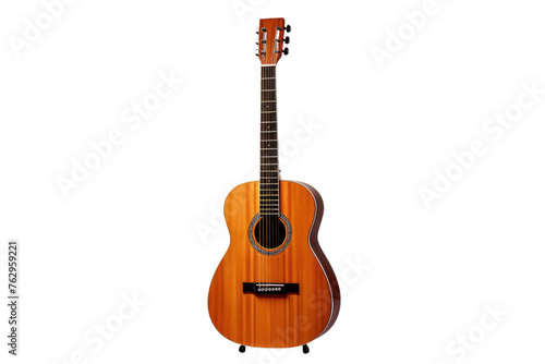 Wooden Guitar on White Background. On a White or Clear Surface PNG Transparent Background..