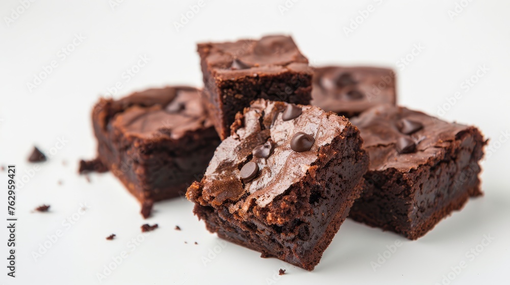 a stack of delicious chocolate brownies on a studio background a stack of delicious chocolate brownies on a studio background