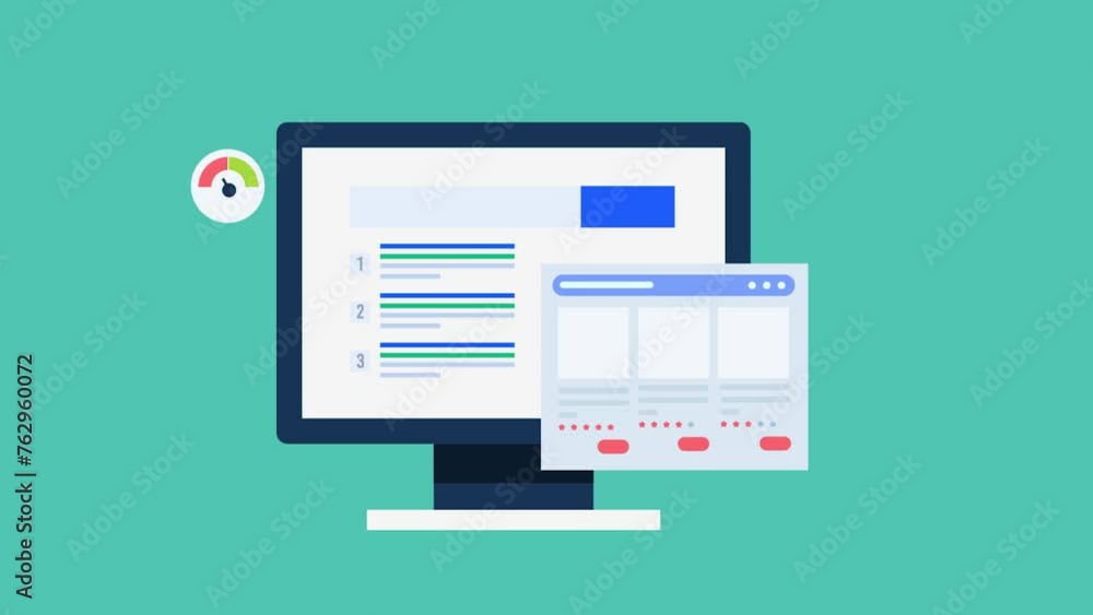 High ranking on search engine with optimized website and helpful content for online user, modern SEO practice video animation concept. High ranking on search engine with optimized website and helpful content for online user, modern SEO practice video animation concept.