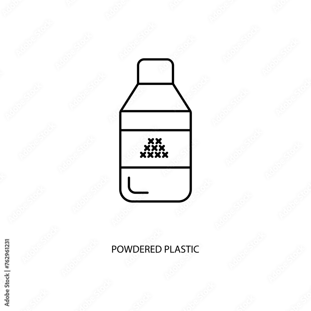 powdered plastic concept line icon. Simple element illustration. powdered plastic concept outline symbol design. powdered plastic concept line icon. Simple element illustration. powdered plastic concept outline symbol design.