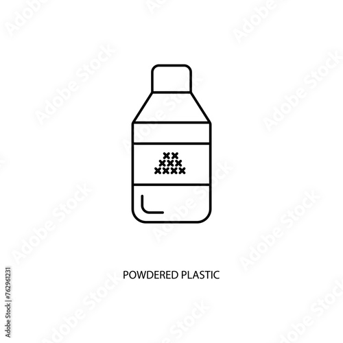 powdered plastic concept line icon. Simple element illustration. powdered plastic concept outline symbol design.