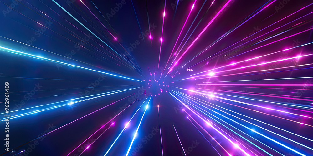 Abstract background with glowing neon lines and light