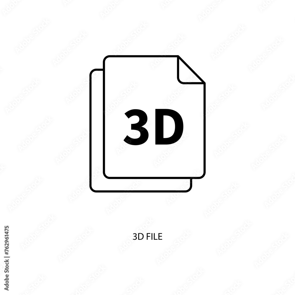 3d file concept line icon. Simple element illustration.3d file concept outline symbol design. 3d file concept line icon. Simple element illustration.3d file concept outline symbol design.