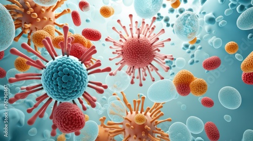 Abstract bacteria probiotics gram positive bacteria photo