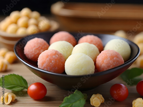 Japanese Mochi Delight Traditional Sweet Treats from Japan. Generative AI
