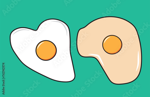 Fried egg icon vector sign and symbol isolated on white background, Fried egg logo concept, eps10