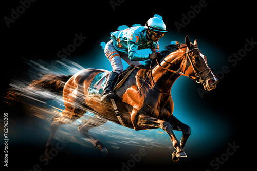 horse graphic  jockey racing in night johansson's horse graphic © Mstluna