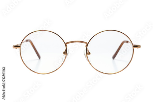 Pair of Glasses on White Background. On a White or Clear Surface PNG Transparent Background..