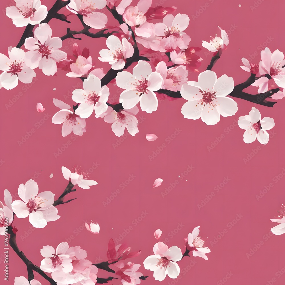 Fototapeta premium a cherry-blossom landscape -Generative AI