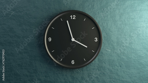 black Wall clock day time, 3d render