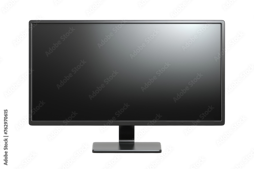 Black Computer Monitor on White Background. On a White or Clear Surface PNG Transparent Background.. Black Computer Monitor on White Background. On a White or Clear Surface PNG Transparent Background..