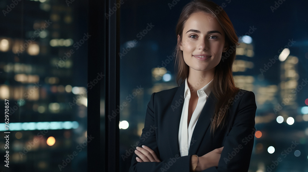 Young businesswoman standing at modern office Young businesswoman standing at modern office