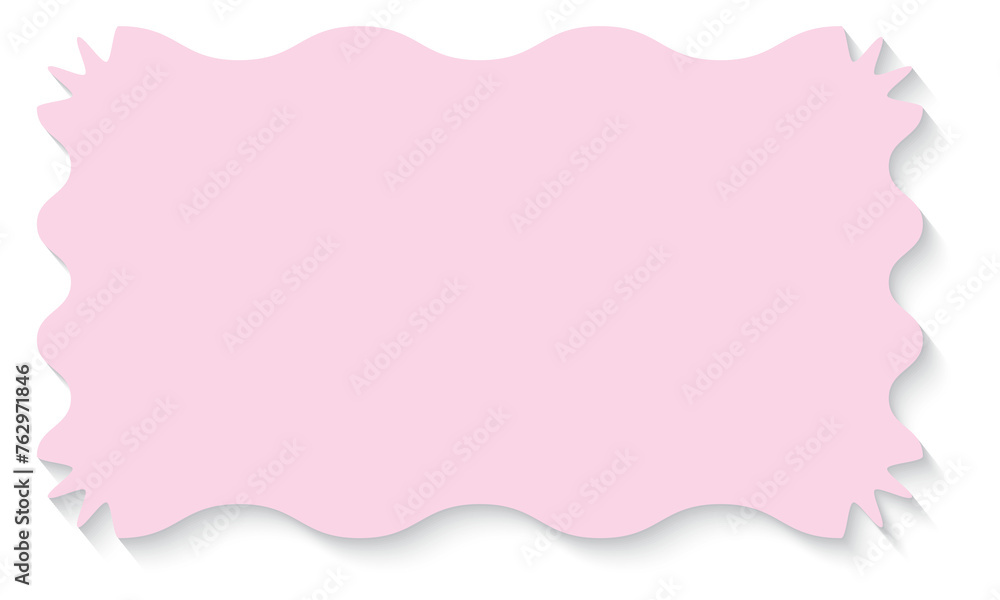 Rectangle shape, jagged edges and shadow, light pink. Isolated. Background, sticker, label, message box, logo, pastel color, cute. Copy space with transparent background png Rectangle shape, jagged edges and shadow, light pink. Isolated. Background, sticker, label, message box, logo, pastel color, cute. Copy space with transparent background png