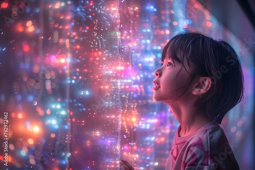 Boy Dancing with Life-Sized Holographic K-pop Girl Group at Home