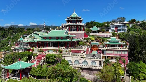 Drone footage of the Cebu Taoist Temple in the Philippines. photo