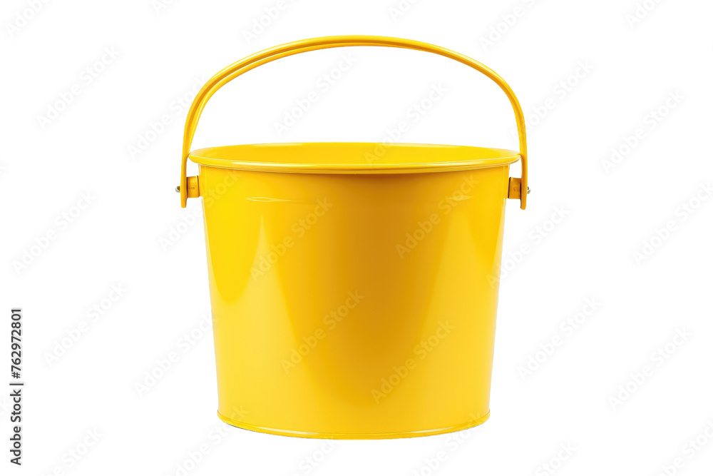 Yellow Bucket With Handle on White Background. On a White or Clear Surface PNG Transparent Background.. Yellow Bucket With Handle on White Background. On a White or Clear Surface PNG Transparent Background..