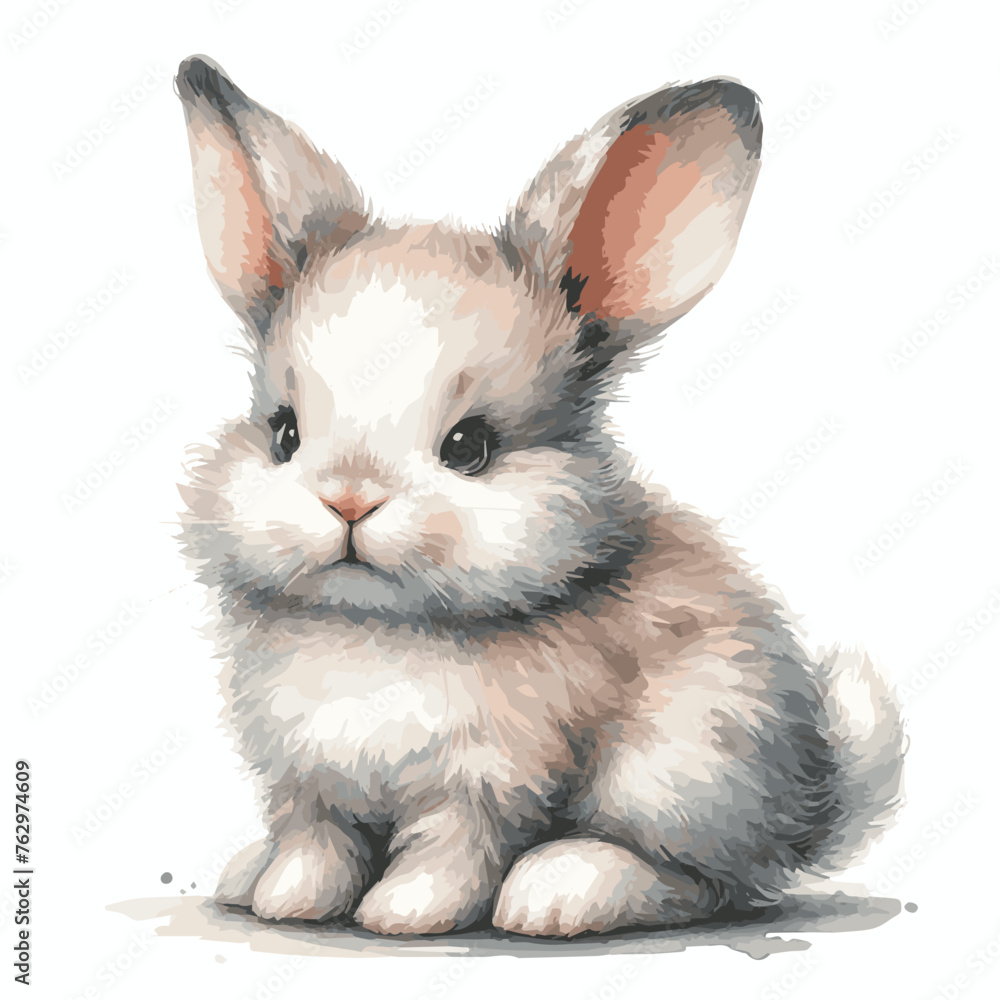 Fototapeta premium watercolor bunny isolated on on white background