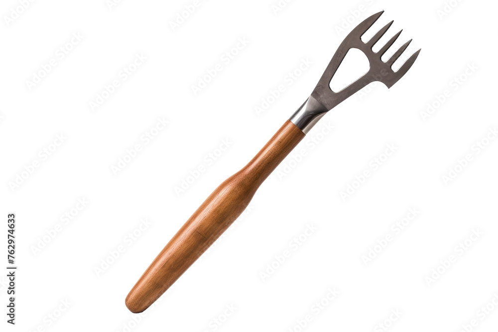 Wooden Handle Fork on White Background. On a White or Clear Surface PNG Transparent Background.. Wooden Handle Fork on White Background. On a White or Clear Surface PNG Transparent Background..