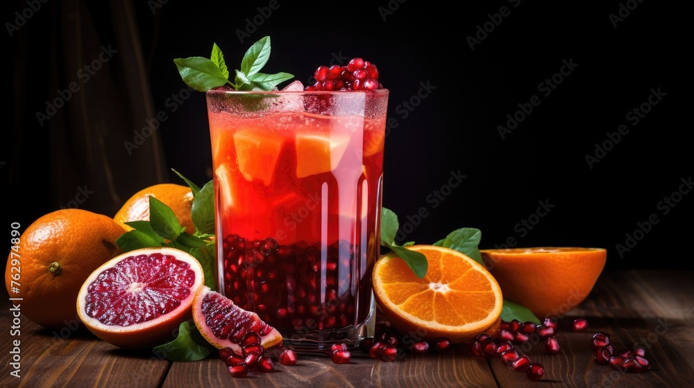 Juice or lemonade in a glass, made from different fruits and berries. A refreshing refreshing drink. A healthy organic drink. Proper nutrition and diet. Juice or lemonade in a glass, made from different fruits and berries. A refreshing refreshing drink. A healthy organic drink. Proper nutrition and diet.