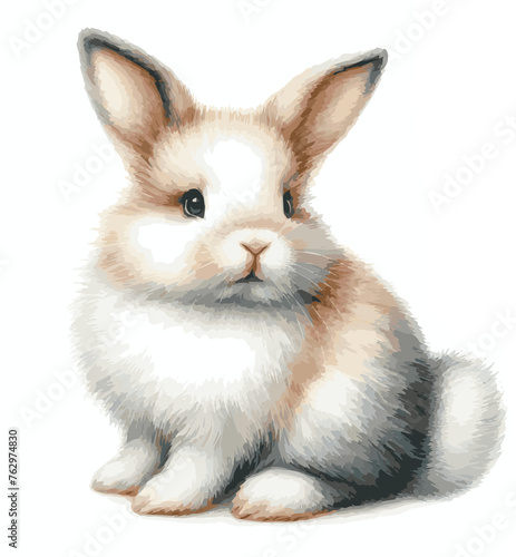 watercolor bunny isolated on on white background