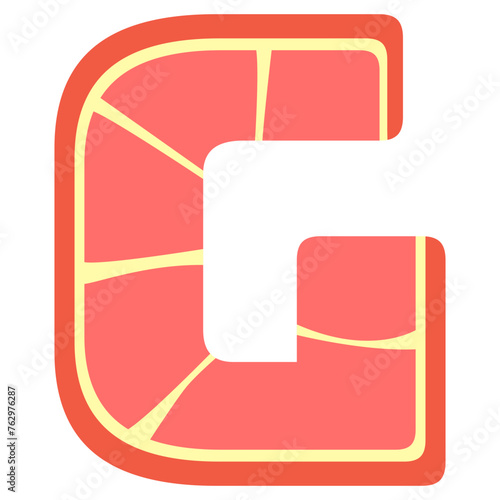 Fruit Letter G Typography 