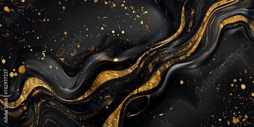 Abstract Black and Gold Background Opulence