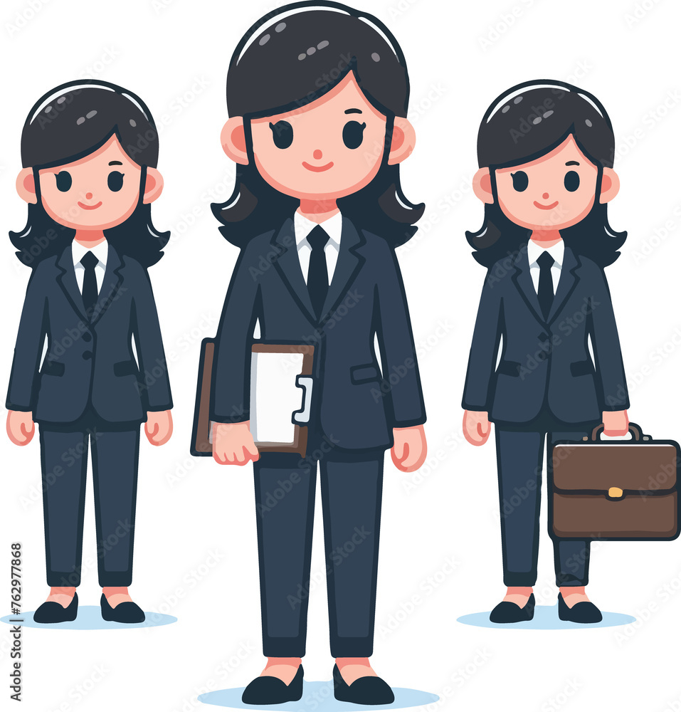 Illustration character image of female office employee in work uniform, png Illustration character image of female office employee in work uniform, png