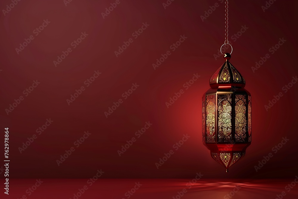 Lantern on a red background. Islamic ornament background. Lantern on a red background. Islamic ornament background.