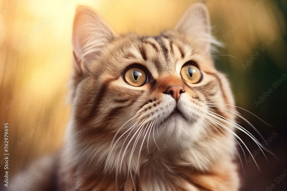 Portrait of surprised beautiful cat outdoors. Portrait of surprised beautiful cat outdoors.
