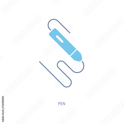 3d pen concept line icon. Simple element illustration. 3d pen concept outline symbol design.