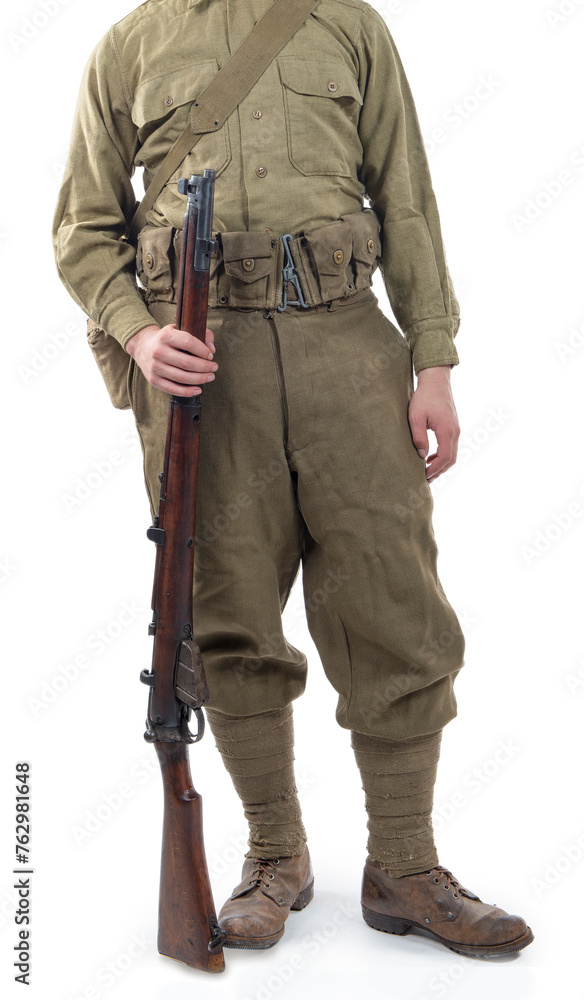 WW1I British Army Soldier , on white WW1I British Army Soldier , on white