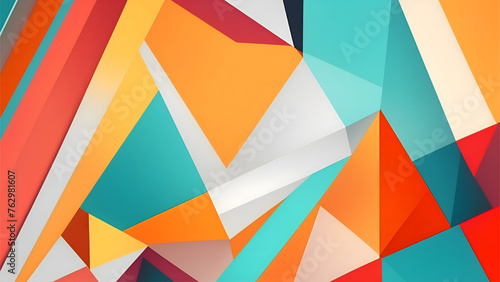 Abstract colorful geometrical background. Futuristic colorful triangular. A captivating display of multicolored triangles in various sizes