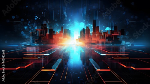  Vector Abstract futuristic technology background concept  Illustration high digital