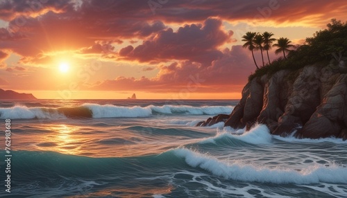 Gentle Sunset Glow on the Coastal Beauty