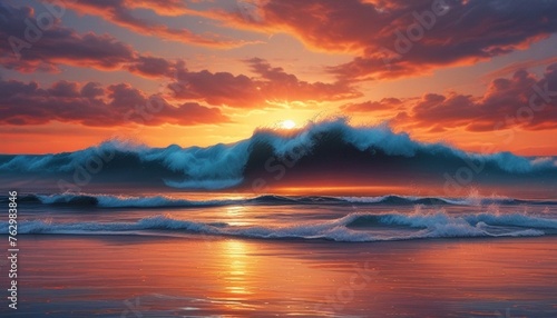 Twilight Serenity: Abstract Coastal Paradise