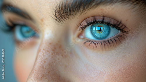 Close up of a Womans Blue Eyes