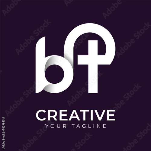 Letter bt logo, vector logo design template 