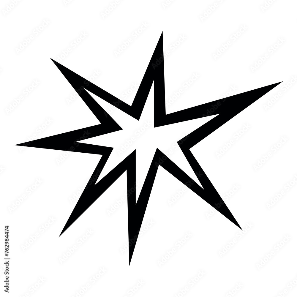 black vector explosion icon on white background black vector explosion icon on white background