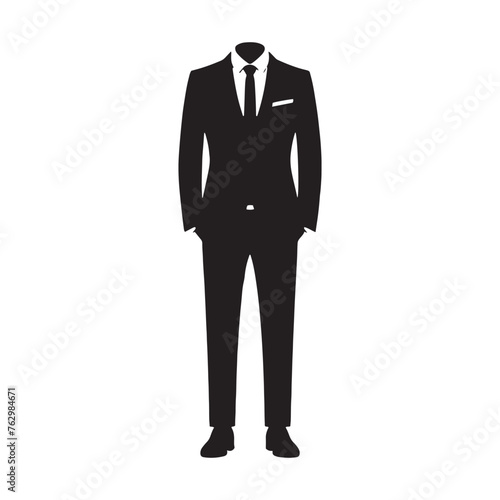 Professional Business Suit Silhouette Showcase - Reflecting Corporate Excellence with Business Suit Illustration - Minimallest Business Suit Vector 