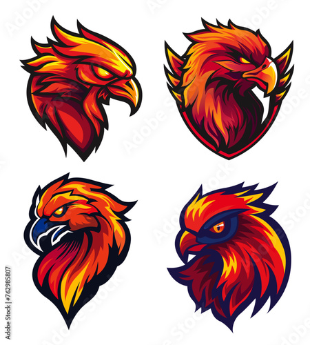 Collection of Fenix logos. Vector design, brand, mascot.