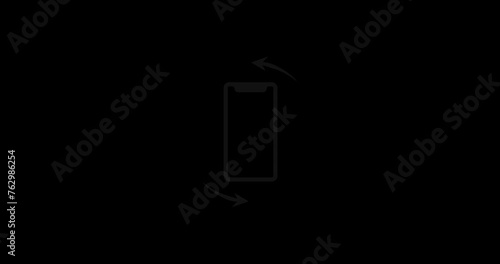 Smart Phone Rotation. Phone Vertical To Horizontal Rotate. 4K High Quality Black Screen Video.