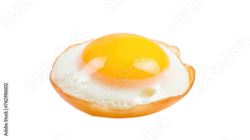 Fried Egg on Top of Bread. On a White or Clear Surface PNG Transparent Background..
