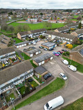 Aerial View of Residential Estate at  North Luton City of England UK