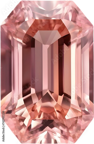 Morganite stone, colorful gemstone clipart. photo