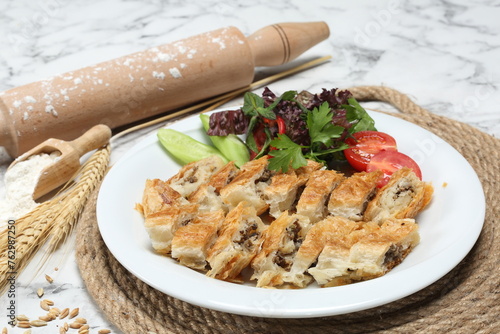 traditional Turkish pastry with minced meat