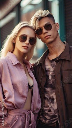 portrait of a couple in sunglasses